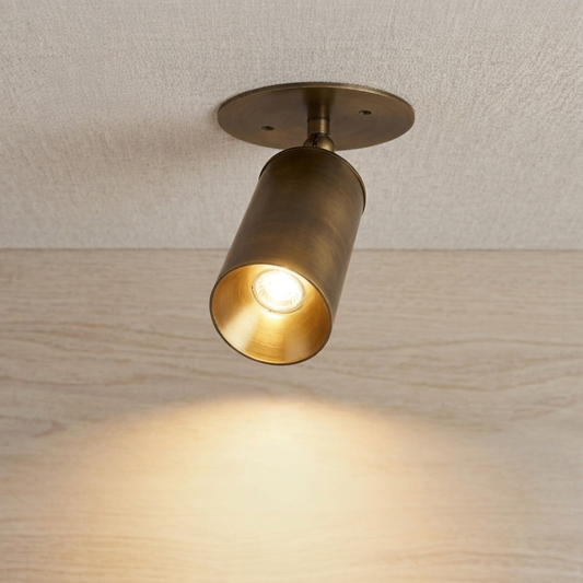 1950's Mid Century Italian Brass Diabolo Sconce, Raw Brass Finish Lamp