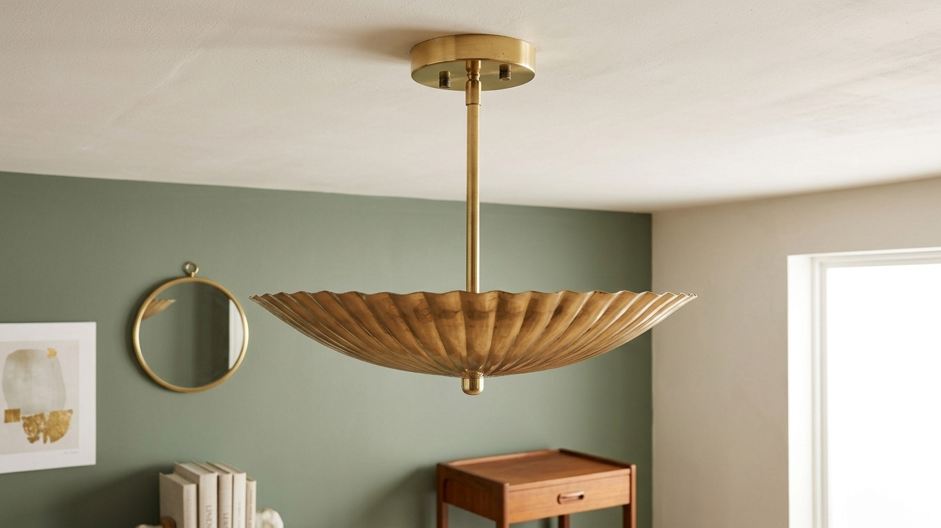 Mid Century Ceiling Light Fixture Pendant 6 Light Flush Mount Raw Brass Handmade Premium Quality Sputnik Chandelier Light Fixture
