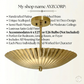 Mid Century Ceiling Light Fixture Pendant 6 Light Flush Mount Raw Brass Handmade Premium Quality Sputnik Chandelier Light Fixture