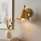 Mid-Century Brushed Brass Wall Sconce: Modern Cone Light For Home Decor & Office