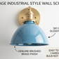 1950's Mid Century Italian Brass Diabolo Sconce, Sky Blue Finish Lamp