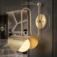 1950's Mid Century Italian Brass Diabolo Sconce, Raw Brass Finish Lamp