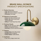 1950's Mid Century Italian Brass Diabolo Sconce, Green Finish Lamp