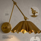 1950's Mid Century Italian Brass Diabolo Sconce, Raw Brass Finish Lamp