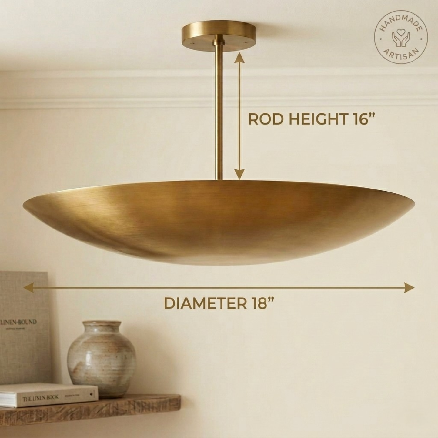 Mid Century Ceiling Light Fixture Pendant 6 Light Flush Mount Raw Brass Handmade Premium Quality Sputnik Chandelier Light Fixture