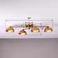 Handmade Mid-Century Modern Brass Chandelier | Cone Shade Pendant Light