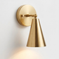 1 Light Raw brass Wall Sconce Light | Wall Sconces Lamp | Mid Century Modern Raw Brass Italian Wall Scone | Cone Wall Sconce Light