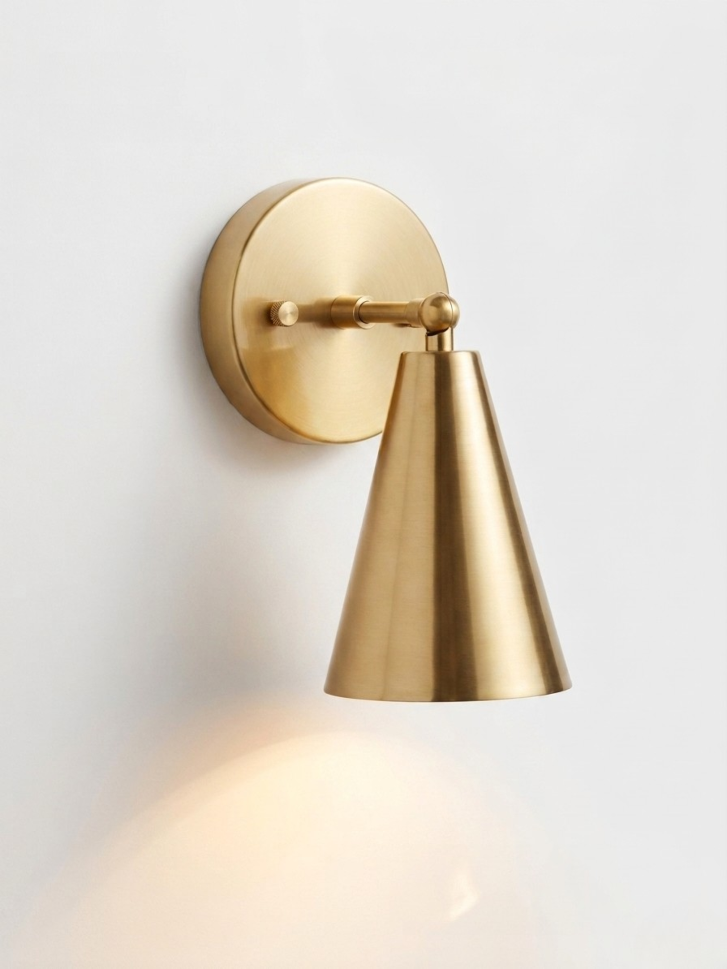 1 Light Raw brass Wall Sconce Light | Wall Sconces Lamp | Mid Century Modern Raw Brass Italian Wall Scone | Cone Wall Sconce Light