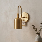1950's Mid Century Italian Brass Diabolo Sconce, Raw Brass Finish Lamp