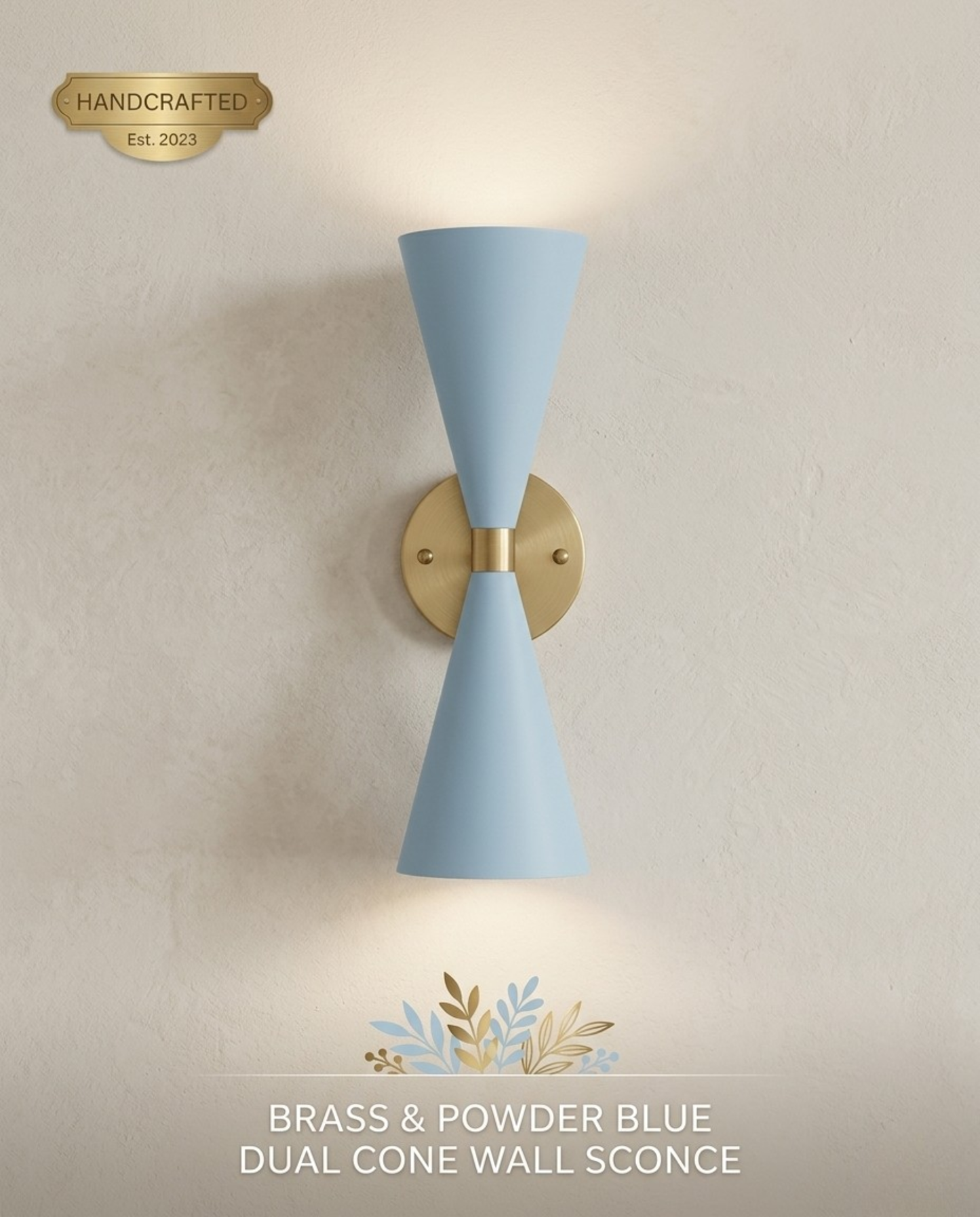 Modern Minimalist Double Arm Brass Wall Sconce – Elegant Dual Light Fixture