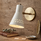 Mid Century Modern Wall Sconce – White Metal Star Cut out Light