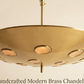 Handmade 1950s Mid-Century Modern Cream Cosmic Pendant Light – Cutout Disc Chandelier, Rusted Brass Flush Mount Duo Regolith Style Ceiling