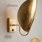 1950's Mid Century Italian Brass Diabolo Sconce, Raw Brass Finish Lamp