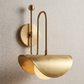 1950's Mid Century Italian Brass Diabolo Sconce, Raw Brass Finish Lamp
