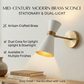 1950's Mid Century Italian Brass Diabolo Sconce, White Finish Lamp