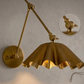 1950's Mid Century Italian Brass Diabolo Sconce, Raw Brass Finish Lamp