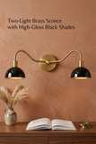 Modern Minimalist Double Arm Brass Wall Sconce – Elegant Dual Light Fixture