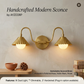 Modern Minimalist Double Arm Brass Wall Sconce – Elegant Dual Light Fixture