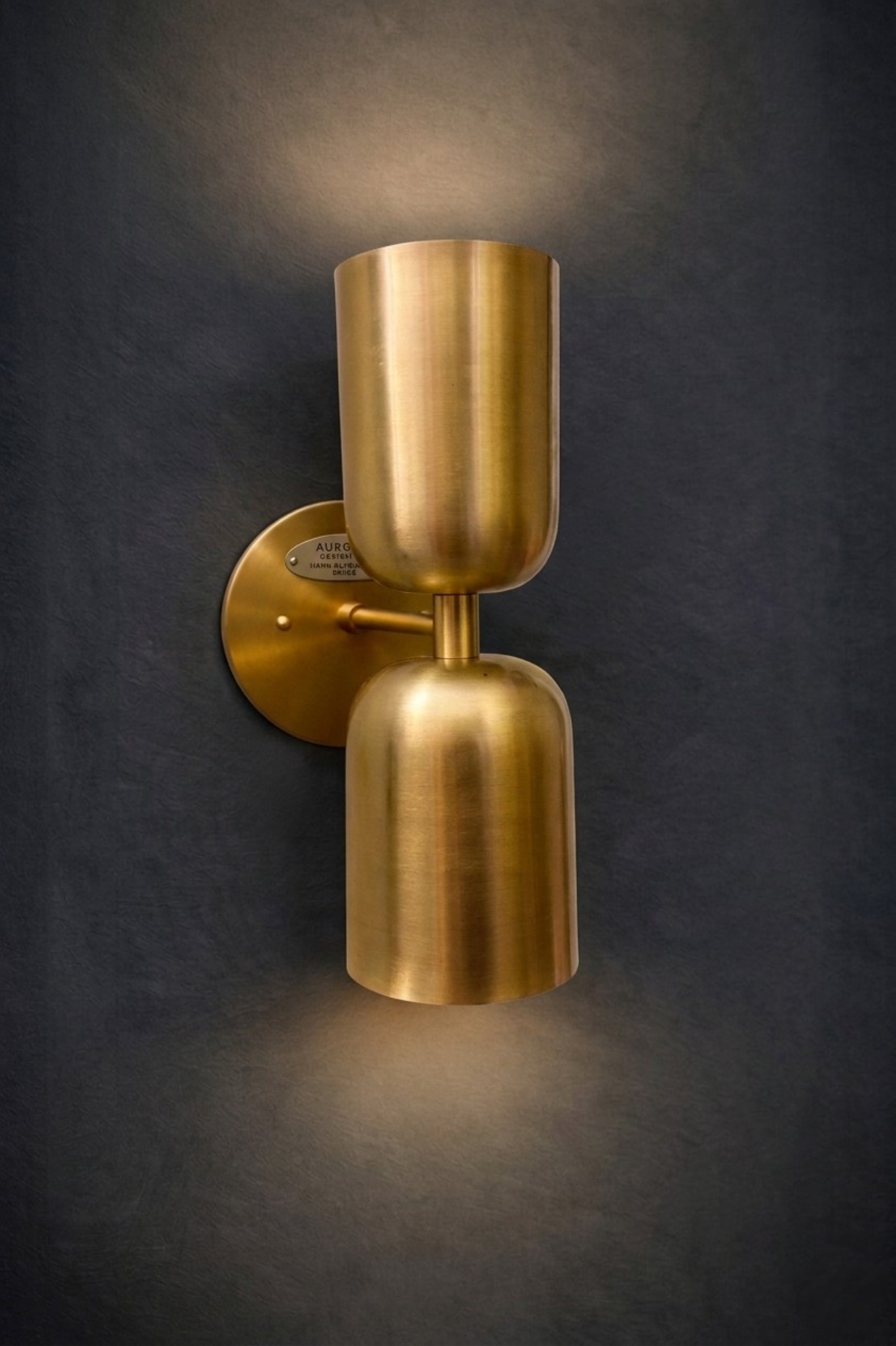 1950's Mid Century Italian Brass Diabolo Sconce, Raw Brass Finish Lamp