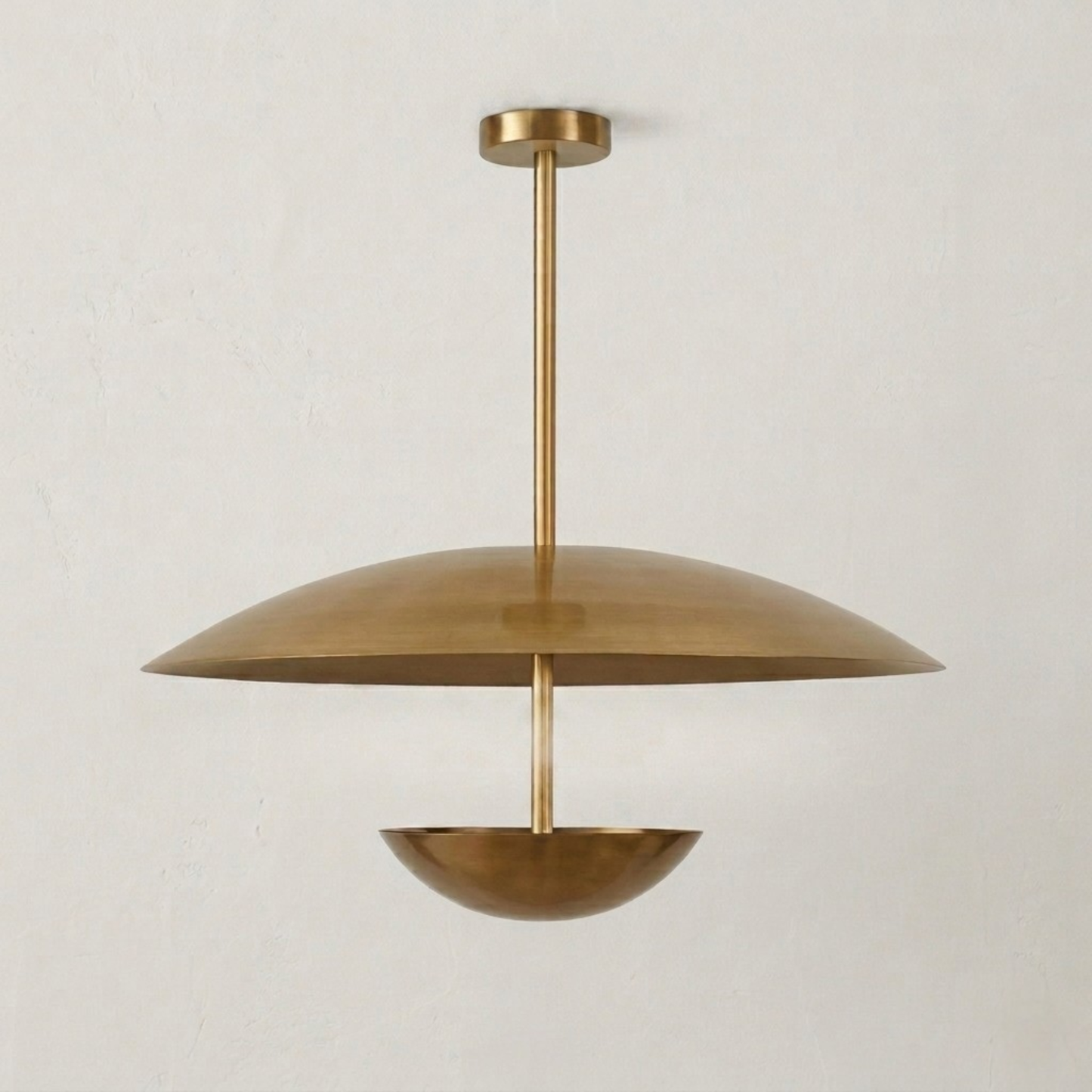 6 Light Flush Mount Ceiling Light Chandelier Brass Pendant light Double Disk Shade Handmade Italian Lighting Fixture