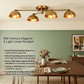 Handmade Mid-Century Modern Brass Chandelier | Cone Shade Pendant Light