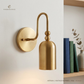 1950's Mid Century Italian Brass Diabolo Sconce, Raw Brass Finish Lamp