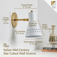 Mid Century Modern Wall Sconce – White Metal Star Cut out Light