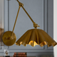 1950's Mid Century Italian Brass Diabolo Sconce, Raw Brass Finish Lamp