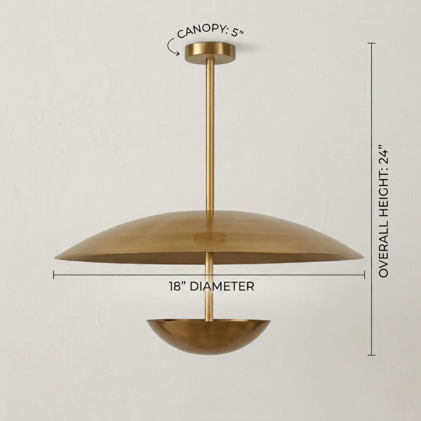 6 Light Flush Mount Ceiling Light Chandelier Brass Pendant light Double Disk Shade Handmade Italian Lighting Fixture