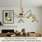 Handmade Mid-Century Modern Brass Chandelier | Cone Shade Pendant Light