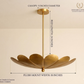 Six Light Disk Sputnik Chandelier Ceiling Lighting Fixture Flower Motif
