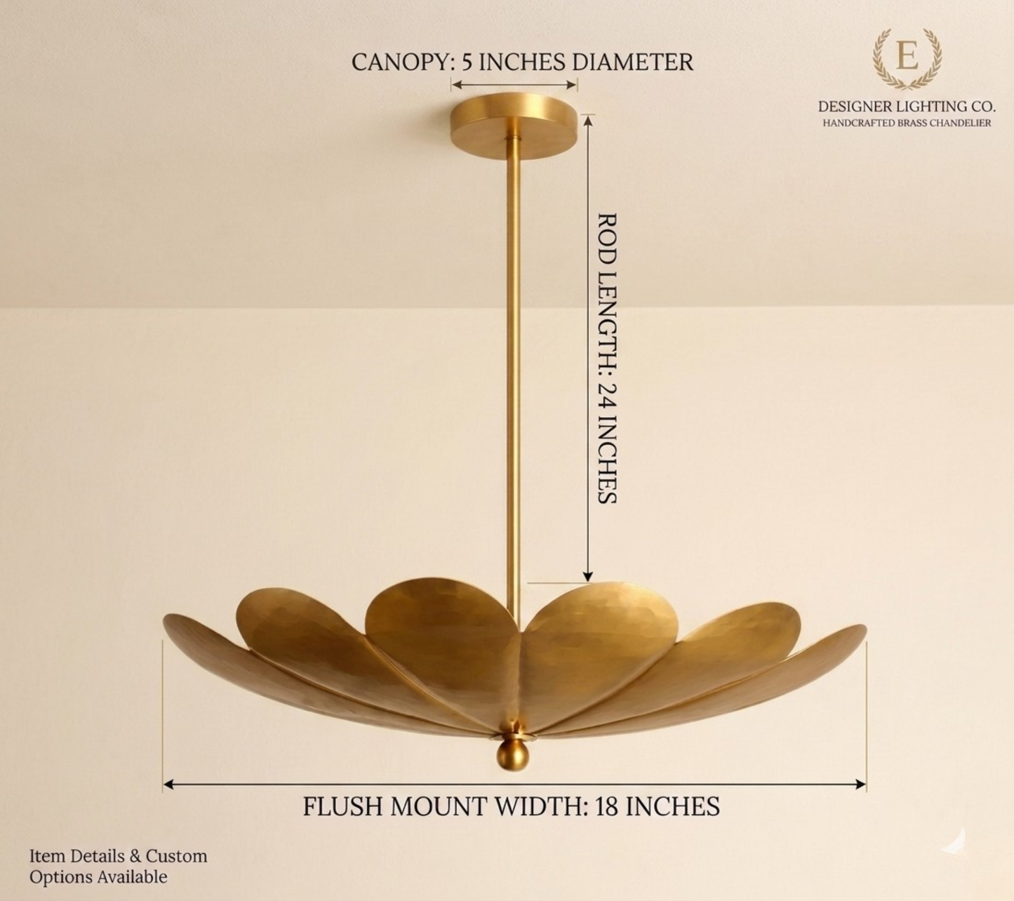 Six Light Disk Sputnik Chandelier Ceiling Lighting Fixture Flower Motif