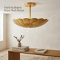 Six Light Disk Sputnik Chandelier Ceiling Lighting Fixture Flower Motif