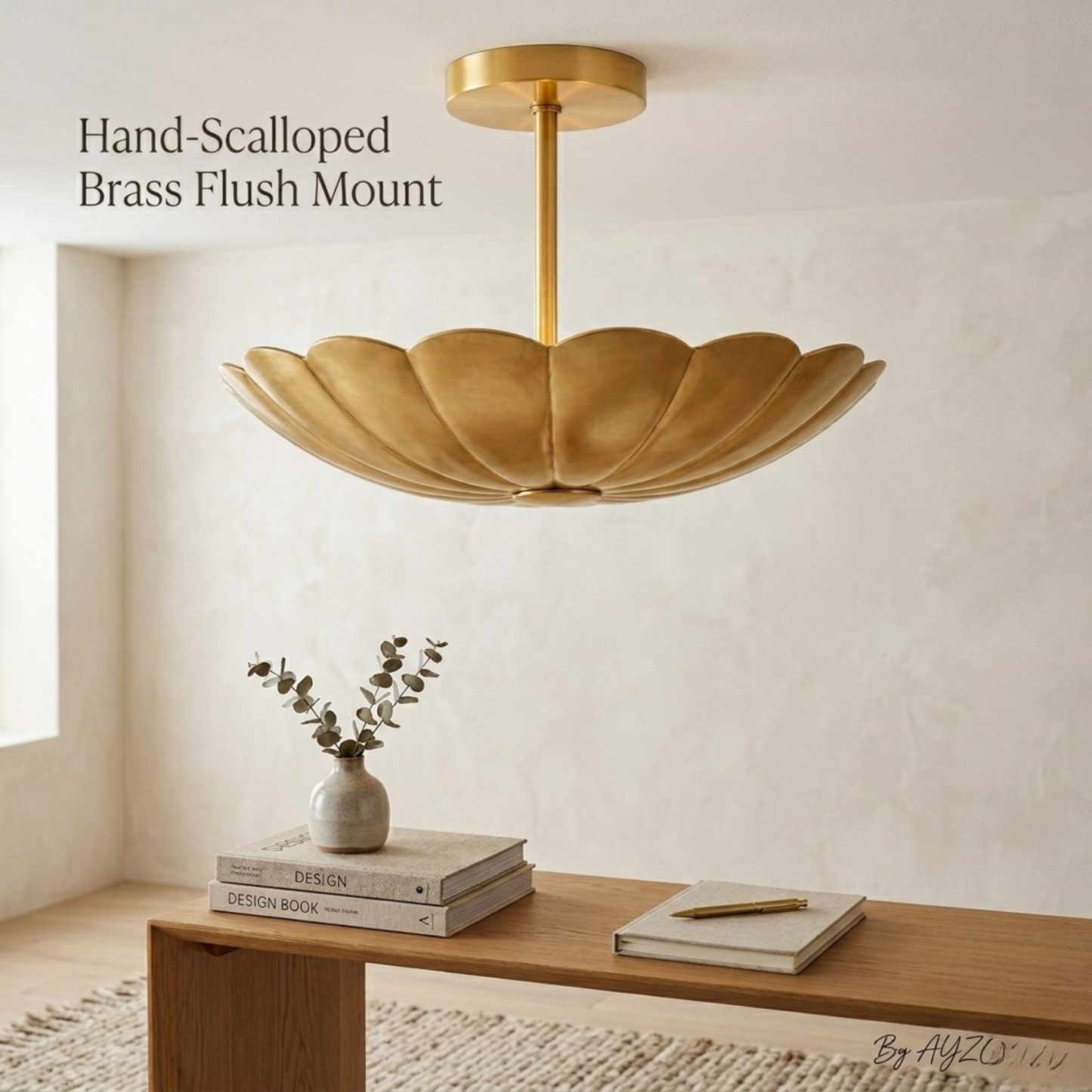 Six Light Disk Sputnik Chandelier Ceiling Lighting Fixture Flower Motif