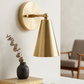 1 Light Raw brass Wall Sconce Light | Wall Sconces Lamp | Mid Century Modern Raw Brass Italian Wall Scone | Cone Wall Sconce Light