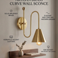 1950's Mid Century Italian Brass Diabolo Sconce, Raw Brass Finish Lamp
