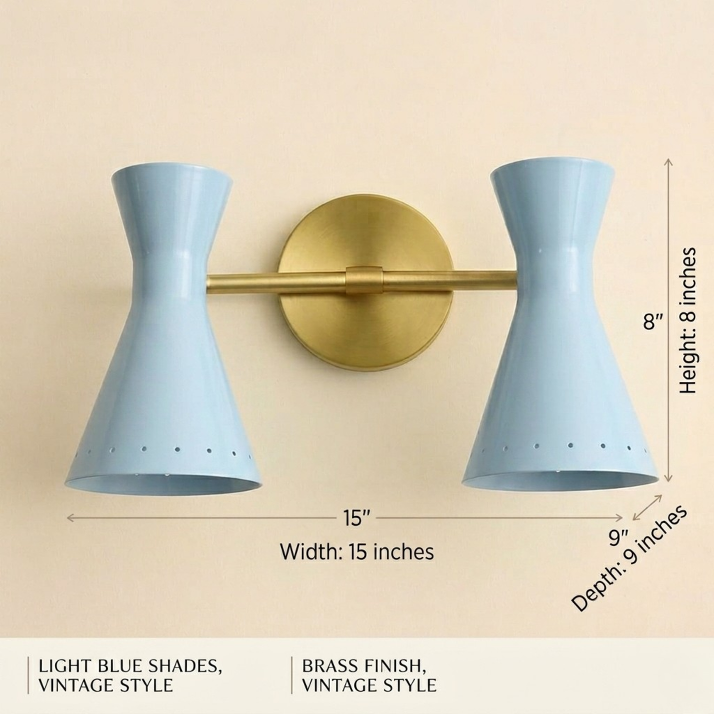 Modern Minimalist Double Arm Brass Wall Sconce – Elegant Dual Light Fixture