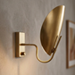 1950's Mid Century Italian Brass Diabolo Sconce, Raw Brass Finish Lamp