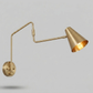 950's Mid Century Italian Brass Diabolo Sconce, Raw Brass Finish Lamp