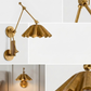 1950's Mid Century Italian Brass Diabolo Sconce, Raw Brass Finish Lamp