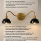 Modern Minimalist Double Arm Brass Wall Sconce – Elegant Dual Light Fixture