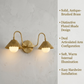 Modern Minimalist Double Arm Brass Wall Sconce – Elegant Dual Light Fixture