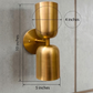 1950's Mid Century Italian Brass Diabolo Sconce, Raw Brass Finish Lamp
