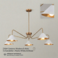 Handmade Mid-Century Modern Brass Chandelier | Cone Shade Pendant Light