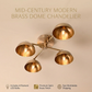 Handmade Mid-Century Modern Brass Chandelier | Cone Shade Pendant Light