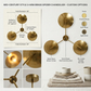 Three-Light Brass Sputnik Flush Mount | Mid-Century Modern Stilnovo Lighting Fixture