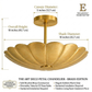 Six Light Disk Sputnik Chandelier Ceiling Lighting Fixture Flower Motif