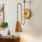 1950's Mid Century Italian Brass Diabolo Sconce, Raw Brass Finish Lamp