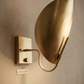 1950's Mid Century Italian Brass Diabolo Sconce, Raw Brass Finish Lamp