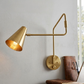 950's Mid Century Italian Brass Diabolo Sconce, Raw Brass Finish Lamp